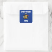 Wisconsin Staatsvlag Vierkante Sticker (Tas)