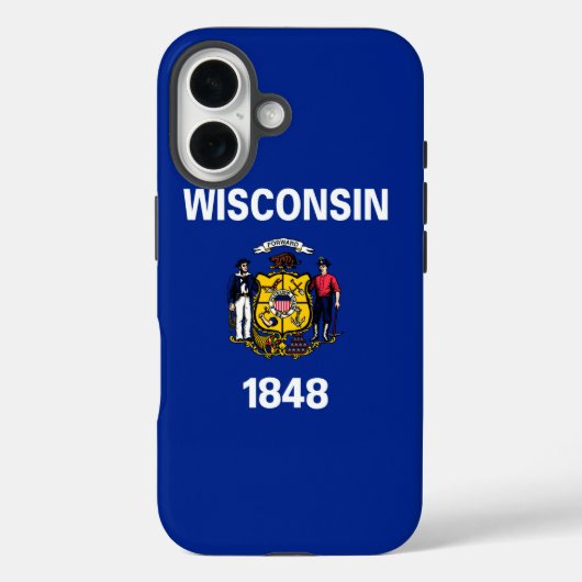 Wisconsin Staatsvlagontwerp Case-Mate iPhone Case (Achterkant)