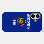 Wisconsin Staatsvlagontwerp Case-Mate iPhone Case (Achterkant (horizontaal))