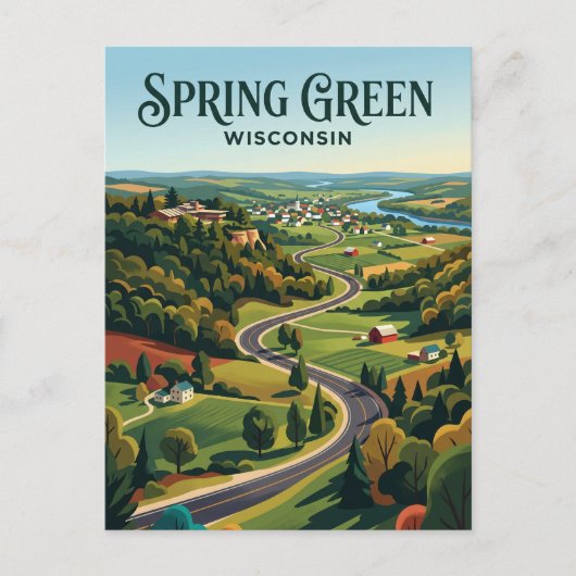 Wisconsin Stad USA Briefkaart (Voorkant)