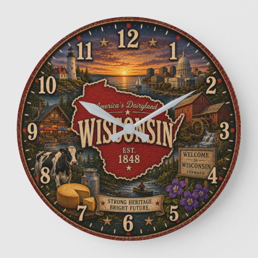 Wisconsin State America's Dairyland Grote Klok (Voorkant)