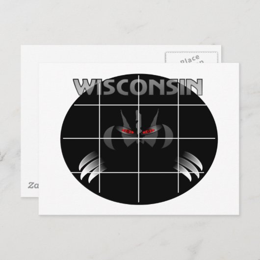 Wisconsin State Badger Design Briefkaart (Voorkant / Achterkant)