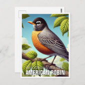 Wisconsin State Bird American Robin Briefkaart (Voorkant / Achterkant)