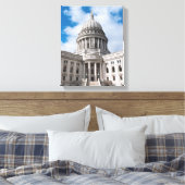Wisconsin State Capitol Building and Entrance Canvas Afdruk (Insitu (Slaapkamer))