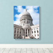 Wisconsin State Capitol Building and Entrance Canvas Afdruk (Insitu (Houten vloer))