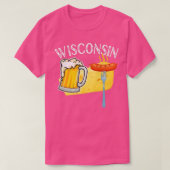 Wisconsin State Cheese Beer Brats T-shirt (Design voorkant)