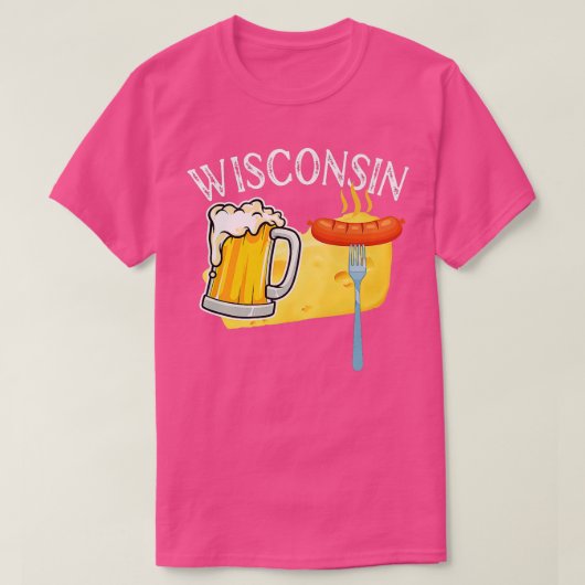 Wisconsin State Cheese Beer Brats T-shirt (Design voorkant)