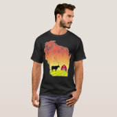 Wisconsin State Dairy Boerderij Farmer Koe Barn T-shirt (Voorkant volledig)
