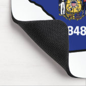 Wisconsin State Flag & Flower Common Blue Violet Muismat (Hoek)