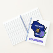 Wisconsin State Flag & Flower Common Blue Violet Notitieboek (Binnen)