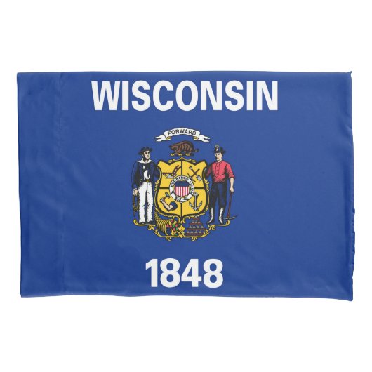 Wisconsin State Flag Print Patriot Kussensloop (Voorkant)