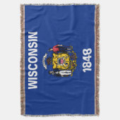Wisconsin State Flag Print Patriottisch Deken (Voorkant Verticaal)