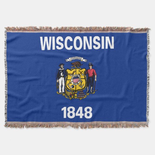 Wisconsin State Flag Print Patriottisch Deken (Voorkant)