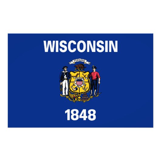 Wisconsin State Flag USA Foto Afdruk (Voorkant)