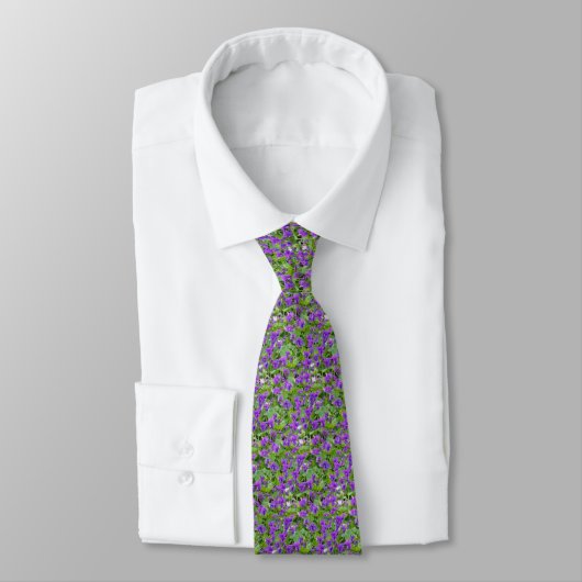 Wisconsin State Flower the Wood Violet Necktie Stropdas (Gebonden)