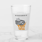 Wisconsin State Nickname Word Art Glas (Achterkant)