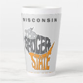 Wisconsin State Nickname Word Art Latte Mok (Voorkant)