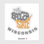 Wisconsin State Nickname Word Art Sticker (Vel)