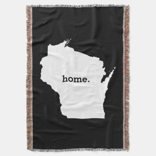 Wisconsin State Outline Home Deken (Voorkant Verticaal)