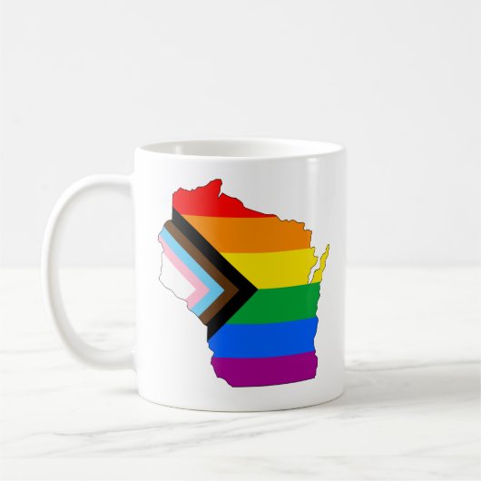 Wisconsin State Pride LGBTQ Progress Pride Koffiemok (Links)
