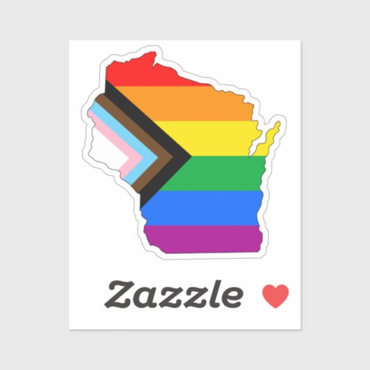 Wisconsin State Pride LGBTQ Progress Pride Sticker (Vel)