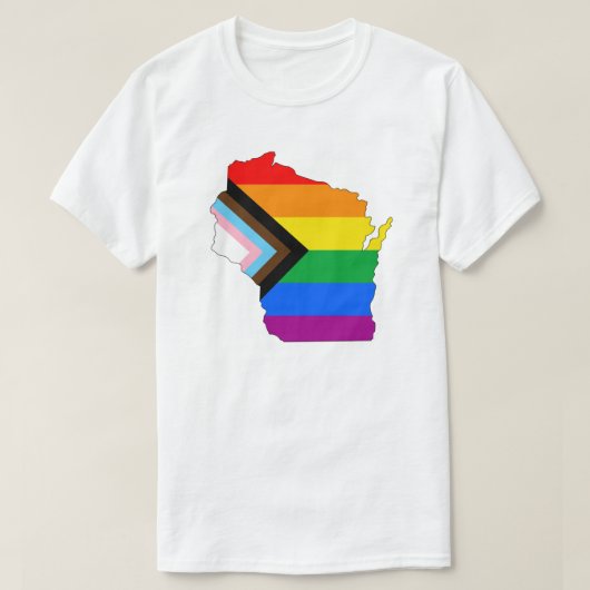 Wisconsin State Pride LGBTQ Progress Pride T-shirt (Design voorkant)