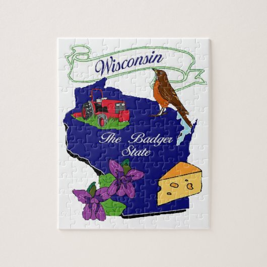 Wisconsin State Puzzle 8x10" Legpuzzel (Verticaal)