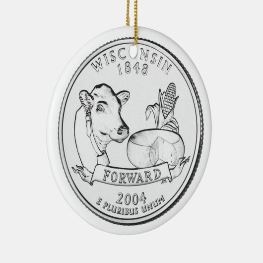 Wisconsin State Quarter Keramisch Ornament (Rechts)