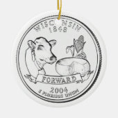 Wisconsin State Quarter Keramisch Ornament (Voorkant)