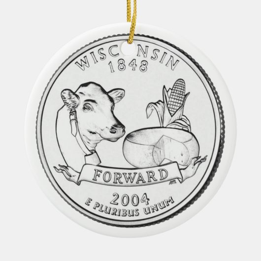 Wisconsin State Quarter Keramisch Ornament (Voorkant)