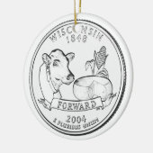 Wisconsin State Quarter Keramisch Ornament (Links)
