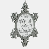 Wisconsin State Quarter Tin Sneeuwvlok Ornament (Links)