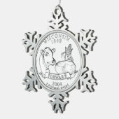 Wisconsin State Quarter Tin Sneeuwvlok Ornament (Rechts)