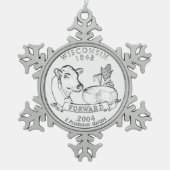 Wisconsin State Quarter Tin Sneeuwvlok Ornament (Voorkant)