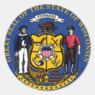 Wisconsin state seal.jpg ronde sticker