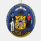 Wisconsin State Seal kerstversiering Keramisch Ornament (Links)