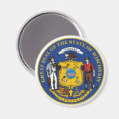 Wisconsin State Seal Magnet (Voorkant / Achterkant)