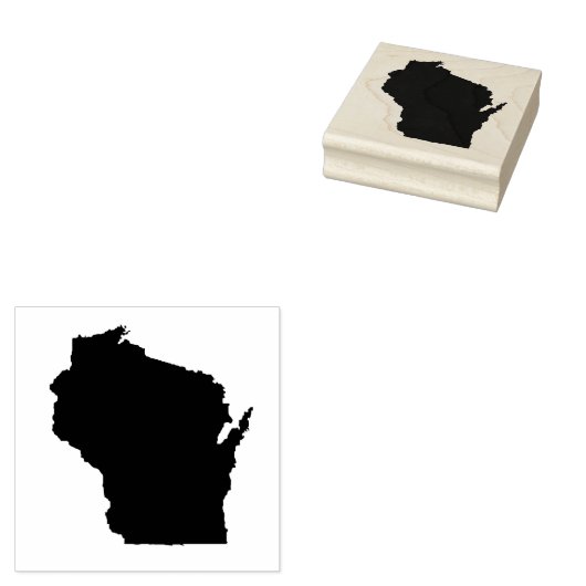 Wisconsin State Solid Rubber Art Stamp Rubberstempel (Gestempeld)