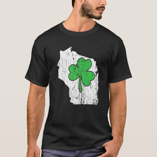 Wisconsin State St Patrick S Day Wisconsin Green S T-shirt (Voorkant)