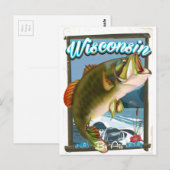 Wisconsin State visposter Briefkaart (Voorkant / Achterkant)