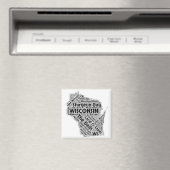 Wisconsin State Word Cloud Magneet (Insitu (Vaatwasser))