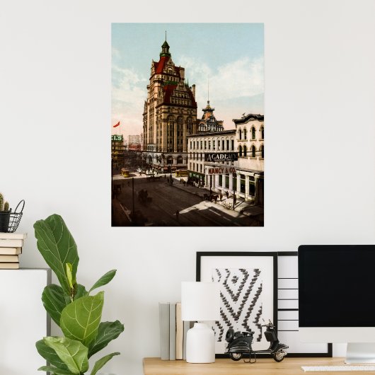 Wisconsin Street Milwaukee Poster (Thuiskantoor)