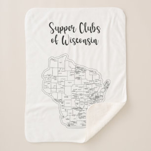 Wisconsin Supper Club Small Sherpa Blanket Sherpa Deken