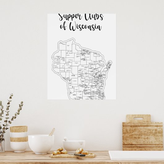 Wisconsin Supper Club Theme Poster (Keuken)