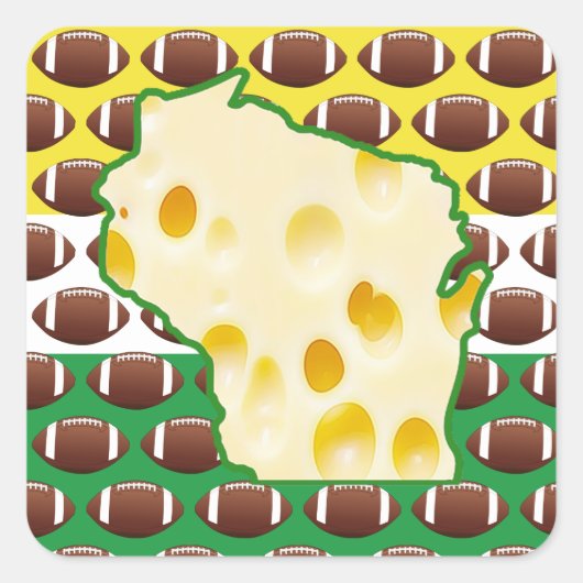 Wisconsin Swiss Cheese Head Football Stickers (Voorkant)