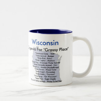 Wisconsin-symbolen en -kaart tweekleurige koffiemok