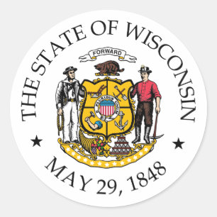 Wisconsin-teken Ronde Sticker