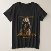 Wisconsin Territory Animal Badger Grote Maat T-shirt (Design voorkant)