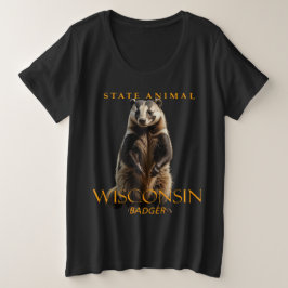 Wisconsin Territory Animal Badger Grote Maat T-shirt