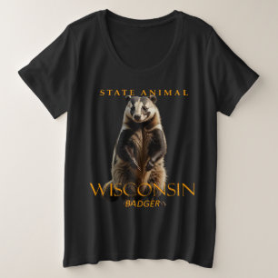 Wisconsin Territory Animal Badger Grote Maat T-shirt